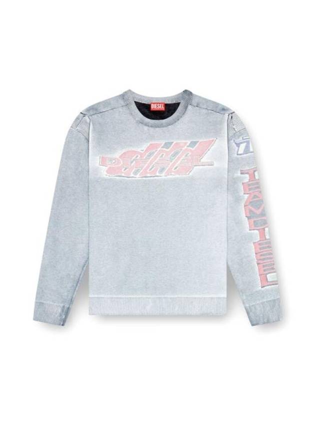 K Dirt Faded Cotton Sweatshirt Light Grey - DIESEL - BALAAN 1