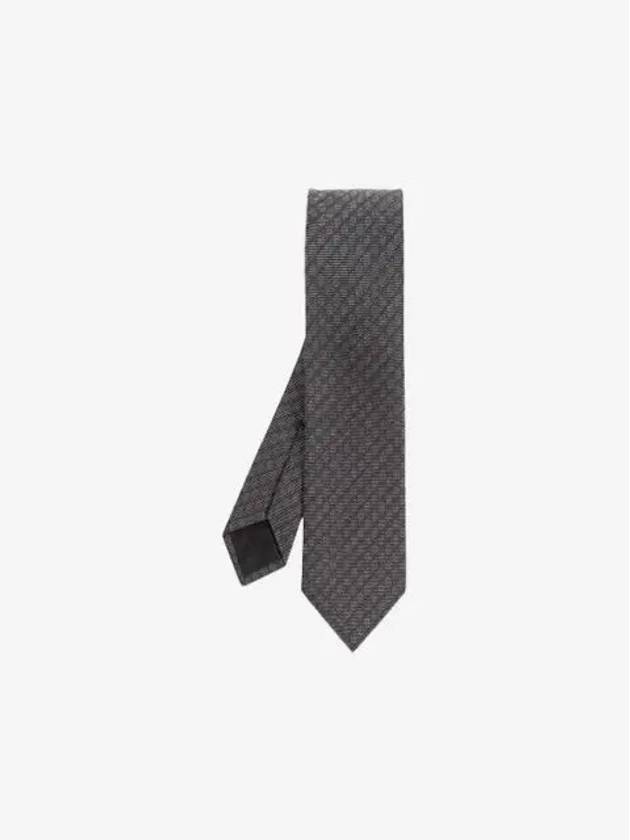 Interlocking G Silk Wool Tie Black - GUCCI - BALAAN 3