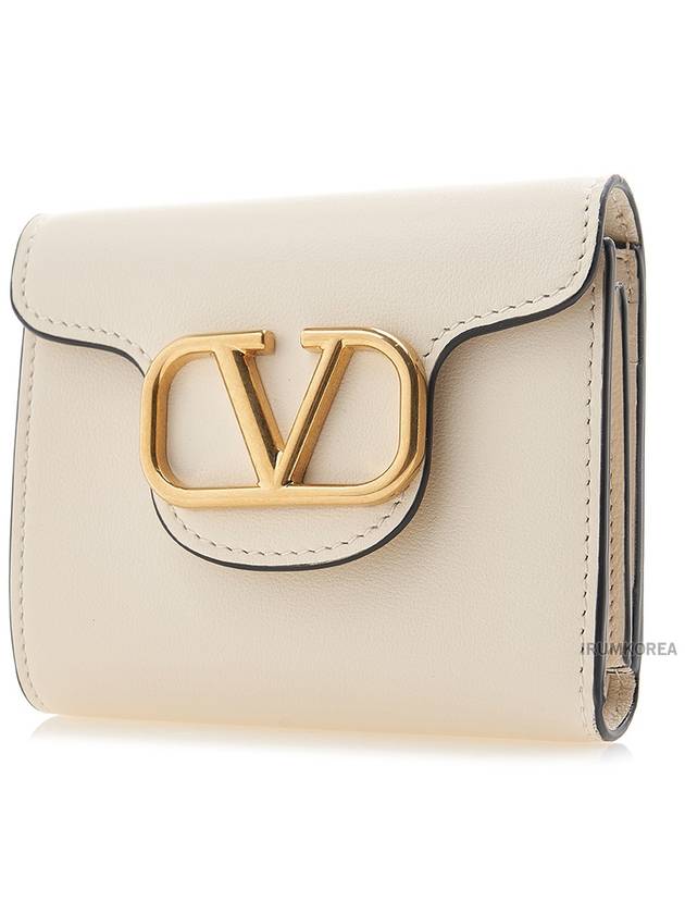 V Logo Half Wallet Ivory - VALENTINO - BALAAN 3