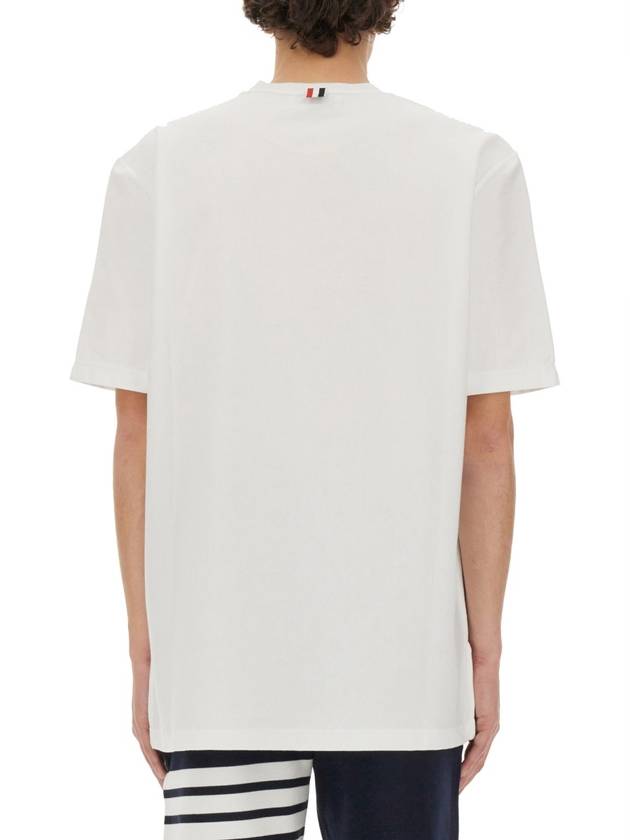 RWB Stripe Cotton Short Sleeve T-shirt White - THOM BROWNE - BALAAN 5