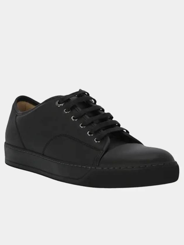 Leather Lace-Up Low Top Sneakers Brack - LANVIN - BALAAN 2