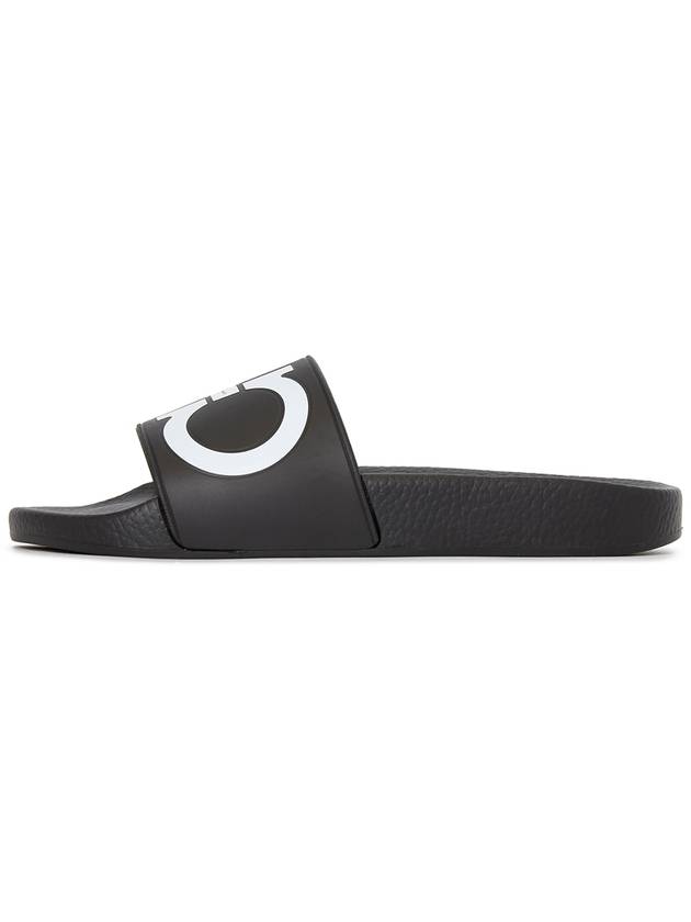 Gancini Printing Band Rubber Slippers Black - SALVATORE FERRAGAMO - BALAAN 5