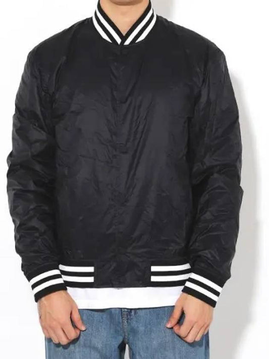 Nylon Varsity Bomber Jacket Black - THEORY - BALAAN 2