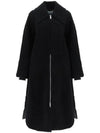 Women's Wool Plain Logo Oversized Coat Black - GANNI - BALAAN 5