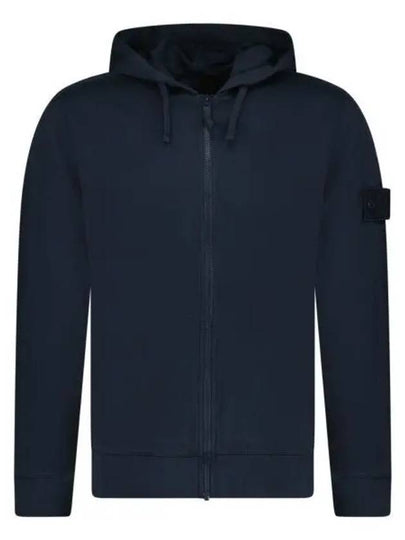 Regular Fit Cotton Zip-up Hoodie Navy - STONE ISLAND - BALAAN 2