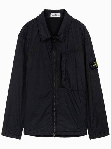 Garment Dyed Crinkle Reps Recycled Nylon Jacket Black - STONE ISLAND - BALAAN 1