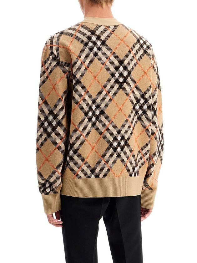 Check Wool Mohair Blend Cardigan Sand - BURBERRY - BALAAN 4