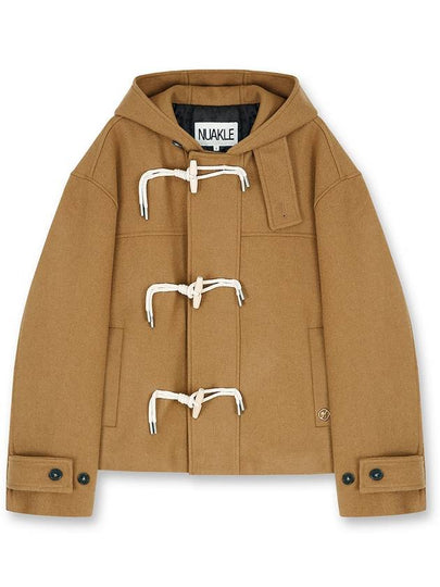 Hooded Cropped Duffel Coat Camel - NUAKLE - BALAAN 2