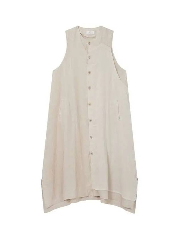 Y's color combination panel linen dress off white 270994 - YOHJI YAMAMOTO - BALAAN 1