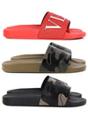 Men's Camouflage Slippers Khaki - VALENTINO - BALAAN.