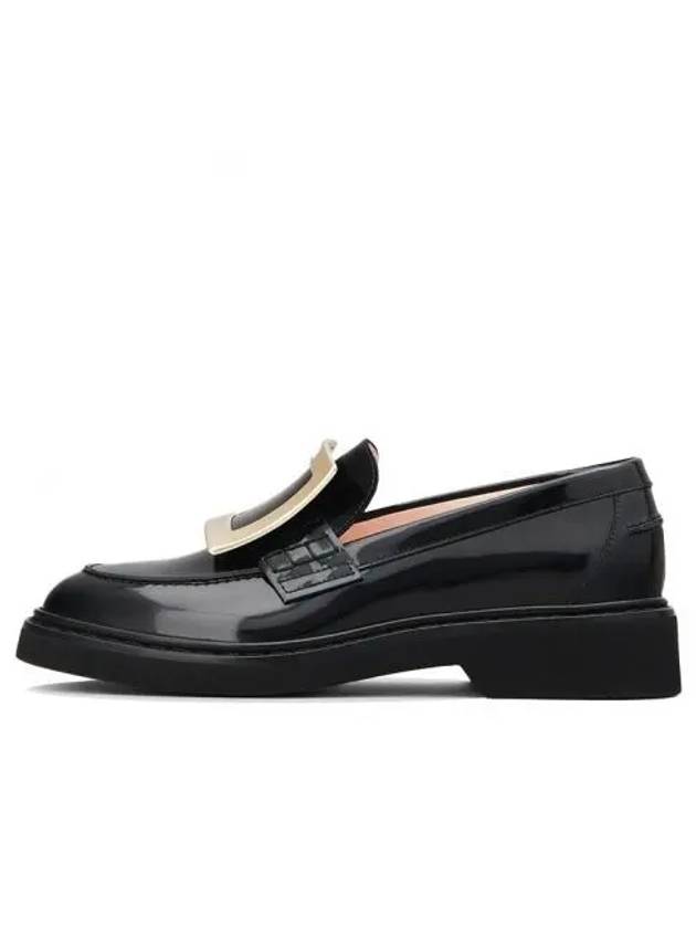 Viv' Rangers Metal Buckle Leather Loafers Black - ROGER VIVIER - BALAAN 2