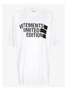 Limited Edition Logo Oversized Fit Short Sleeve T-Shirt White - VETEMENTS - BALAAN 2