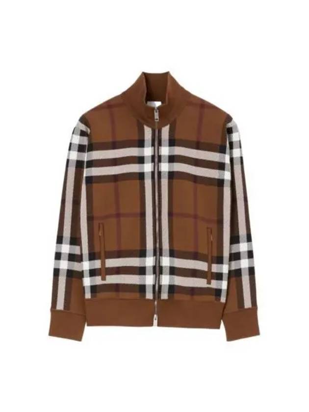 Check Print Zip-Up Jacket Brown - BURBERRY - BALAAN 2