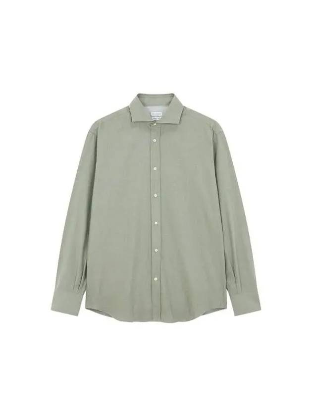 Men s Soft Cotton Basic Fit Shirt Green 271748 - BRUNELLO CUCINELLI - BALAAN 1