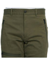 Men's Button Zip Pocket Cotton Straight Pants Dark Green - MONCLER - BALAAN 7