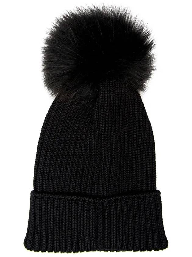 Kids Pom Merino Wool Beanie Black - MONCLER - BALAAN 4