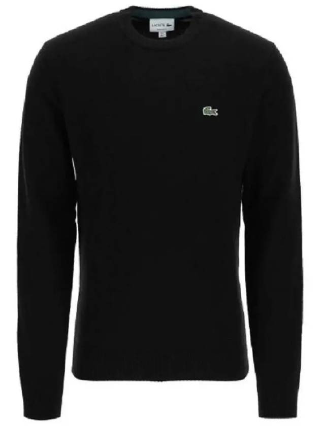 Regular Fit Wool Knit Top Black - LACOSTE - BALAAN 7