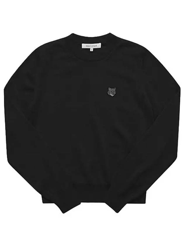 Bold Fox Head Wool Knit Top Black - MAISON KITSUNE - BALAAN 5