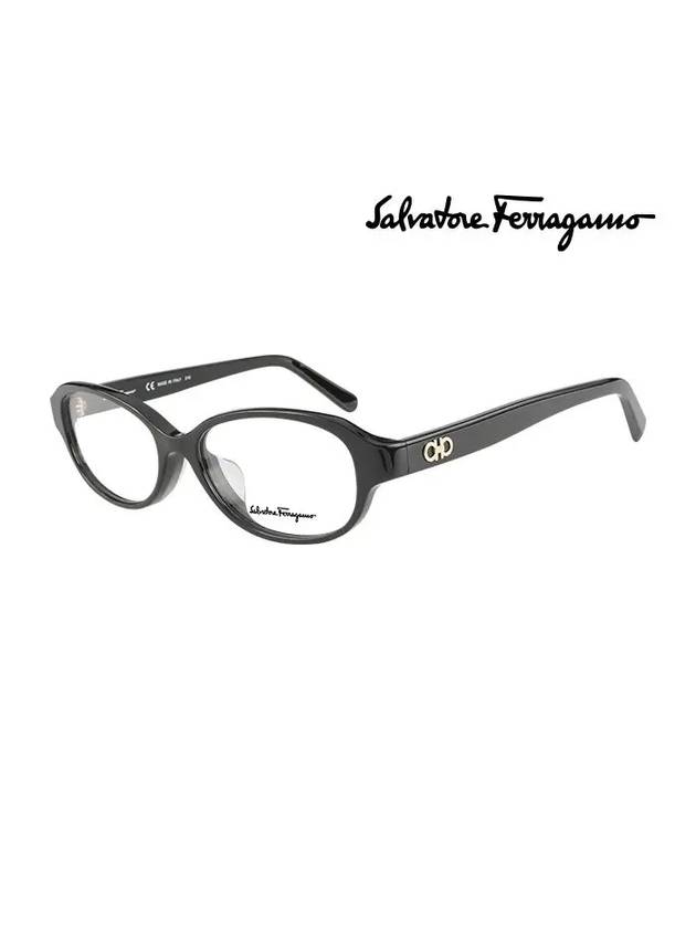 Eyewear Oval Acetate Eyeglasses Black - SALVATORE FERRAGAMO - BALAAN 3