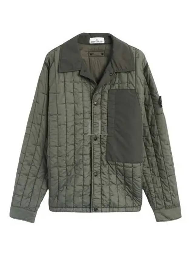 Men's Stella Wappen Patch Quilted Jacket Green - STONE ISLAND - BALAAN 2