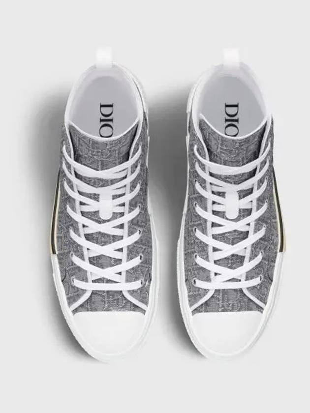 B23 Oblique Jacquard High Top Sneakers Ruthenium - DIOR - BALAAN 2