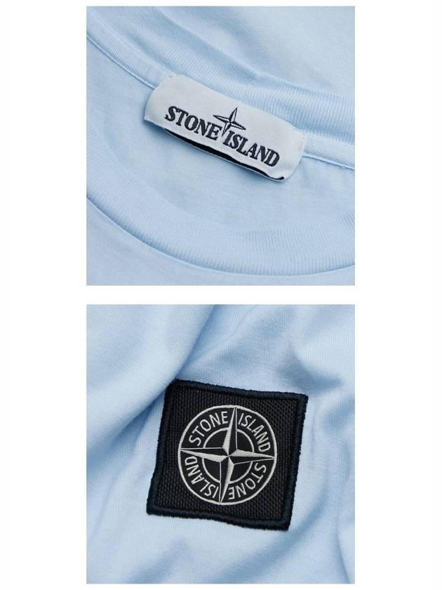 Logo Patch Short Sleeve T-Shirt Sky Blue - STONE ISLAND - BALAAN 6