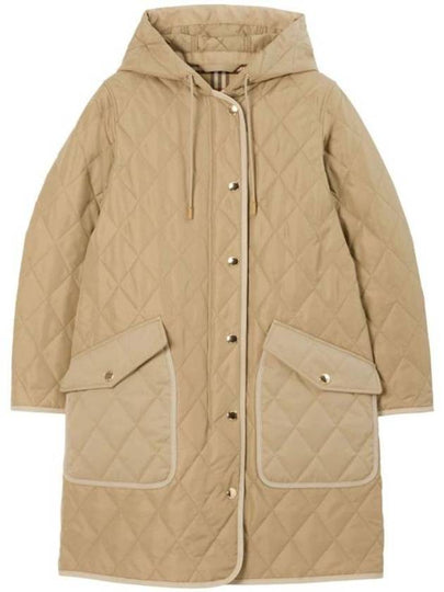 Diamond Quilted Hoodie Padding Archive Beige - BURBERRY - BALAAN 2