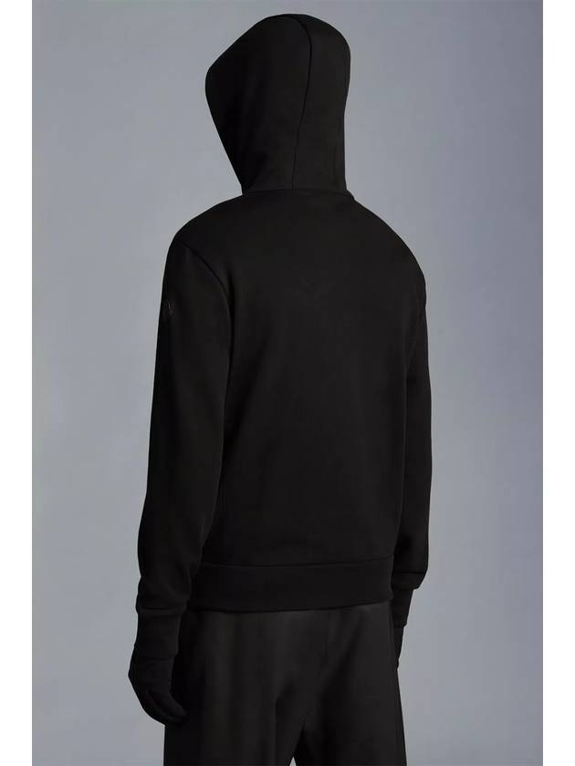 Men's Logo Hooded Zip-Up Black - MONCLER - BALAAN.