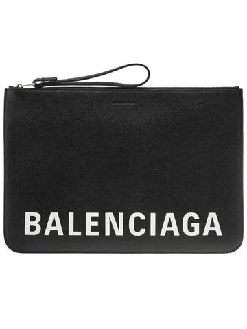 logo strap clutch bag black - BALENCIAGA - BALAAN.