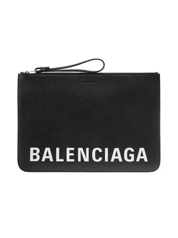 Logo Strap Clutch Bag Black - BALENCIAGA - BALAAN 1