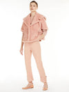 Women's Cambusa 1 Alpaca Wool Crop Teddy Fur Jacket Pink - MAX MARA - BALAAN 3