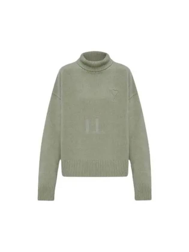 Embossed Logo Turtleneck Green Aqua - AMI - BALAAN 2