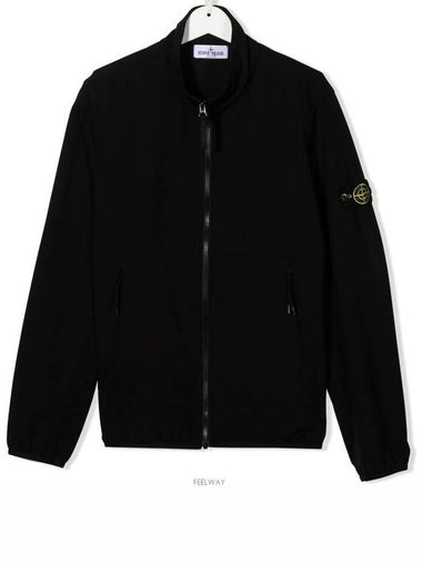 8 10 12 years old size black soft shell wappen zip up jacket 7716Q0312 - STONE ISLAND - BALAAN 1