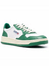 Men's Medalist Leather Low Top Sneakers Green - AUTRY - BALAAN 3