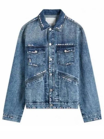 Jango Embroidered Denim Jacket Blue - ISABEL MARANT - BALAAN 2