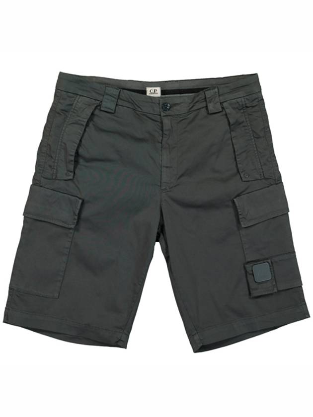 Men's Logo Patch Stretch Cargo Shorts Charcoal - CP COMPANY - BALAAN 2