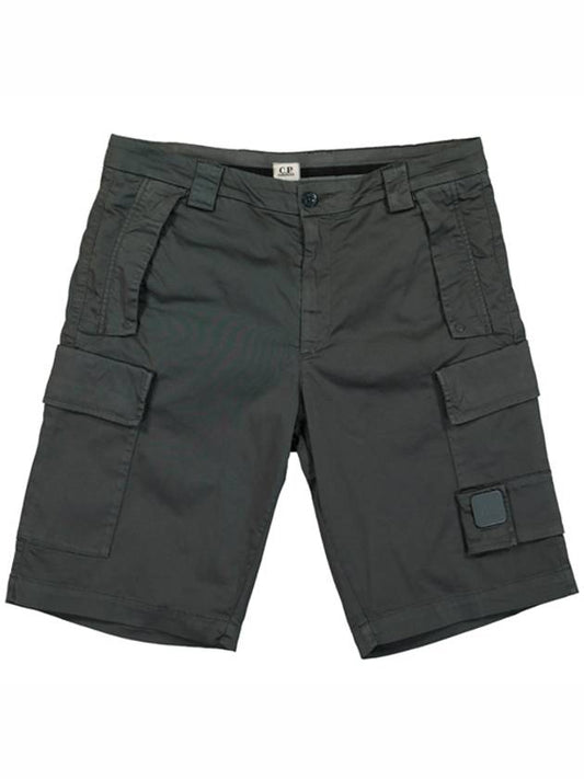 Men's Logo Patch Stretch Cargo Shorts Charcoal - CP COMPANY - BALAAN 2