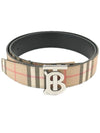 Reversible TB Check Leather Belt Beige - BURBERRY - BALAAN 2