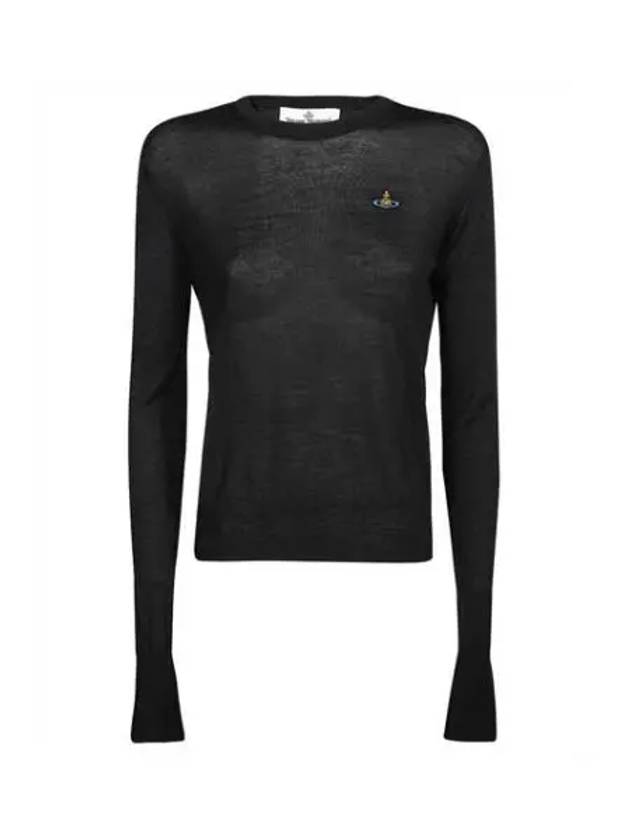 Women's Bea Jumper Embroidered Logo Knit Top Black - VIVIENNE WESTWOOD - BALAAN 2