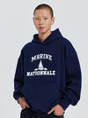 V Heavy Hood Sweat Marine Hoodie Navy - DE GRAND MATIN - BALAAN 2