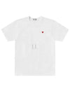 Play Men's Mini Red Heart Short Sleeve T-Shirt P1 T304 2 White - COMME DES GARCONS - BALAAN 2