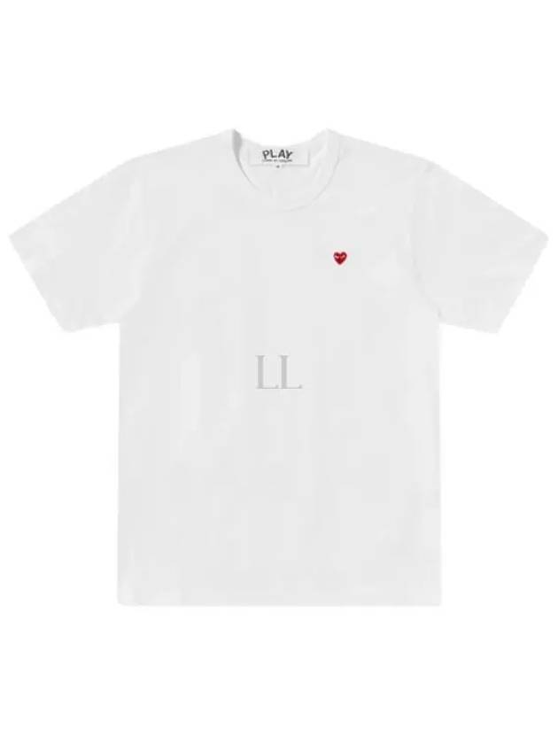 Play Men's Mini Red Heart Short Sleeve T-Shirt P1 T304 2 White - COMME DES GARCONS - BALAAN 2