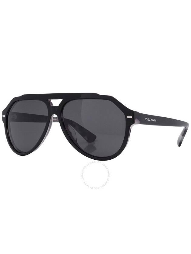 Dolce and Gabbana Dark Grey Oversized Men's Sunglasses DG4452F 340387 60 - DOLCE&GABBANA - BALAAN 3