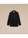 Double Breasted Smoking Jacket Black - AMI - BALAAN 2