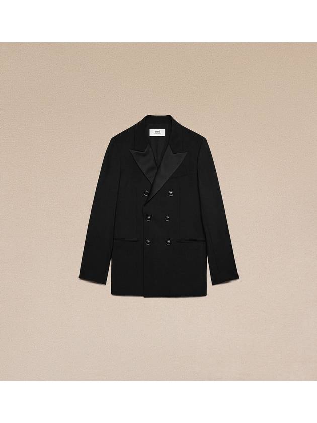 Double Breasted Smoking Jacket Black - AMI - BALAAN 2