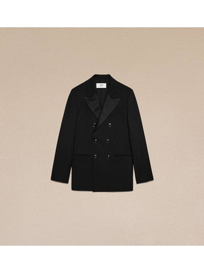 Double Breasted Smoking Jacket Black - AMI - BALAAN 2