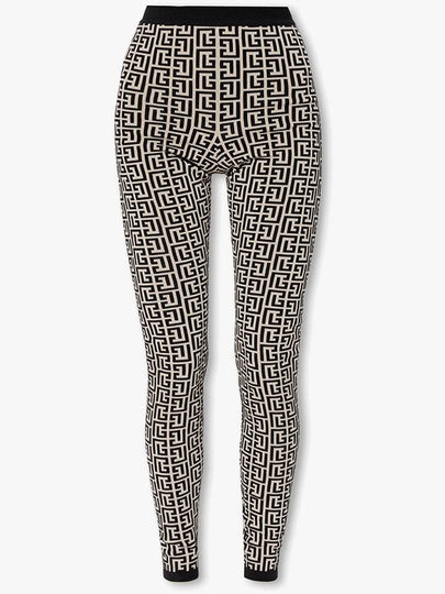 Monogram Print High Waist Leggings AF1PD005KB02 - BALMAIN - BALAAN 2