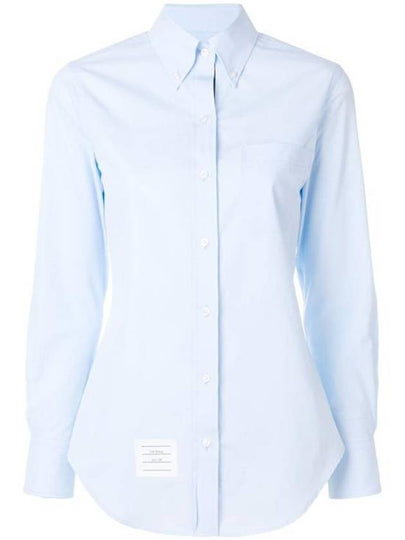 Logo Patch Cotton Shirt Light Blue - THOM BROWNE - BALAAN 2