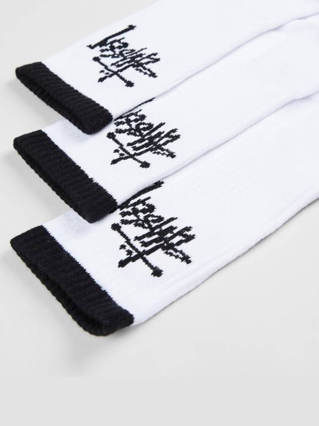 Men's Logo Crew 3 Pack Socks White - STUSSY - BALAAN 5