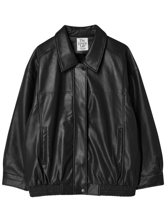 Overfit Eco Leather Jacket Black - THE GREEN LAB - BALAAN 7